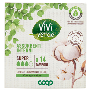 Assorbenti Interni in Cotone Biologico Super Tamponi 14 pz