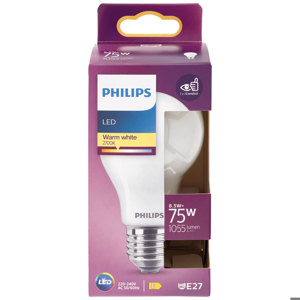 Philips Led goccia vetro 75W E27 2700K non dim