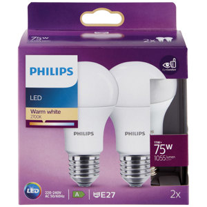 Philips Led goccia 75W E27 2700K non dim pack doppio