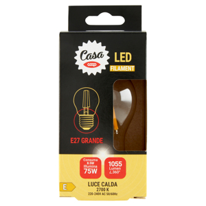 Led Filament Goccia 75W E27 Grande 1055 Lm E Luce Calda 2700 K