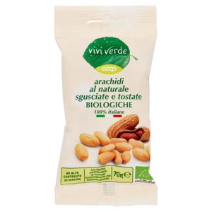 arachidi al naturale sgusciate e tostate Biologiche 100% italiane 70 g