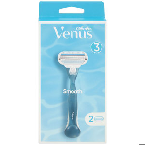 Gillette Venus Smooth Manico + Lame per Rasoio da Donna 2 Ricariche