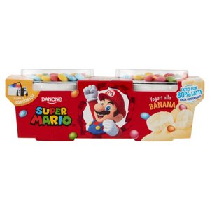 Danone Super Mario, Yogurt gusto Banana con Confettini, 2x110g