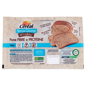 Céréal Pane Fibre e Proteine senza Glutine Integrale, Senza olio di palma e Senza lattosio - 240g