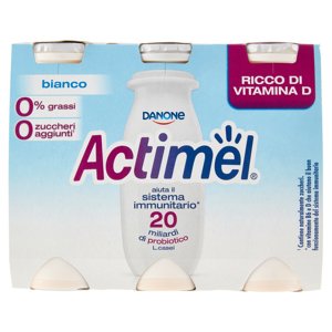 Actimel yogurt da bere, 0% grassi, arricchito con calcio, vitamina B6 e D, gusto bianco 6 x 100 g