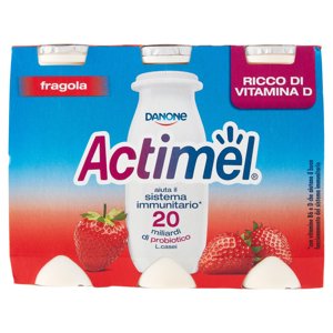 Actimel yogurt da bere arricchito con calcio, vitamina B6 e D, gusto fragola 6 x 100 g