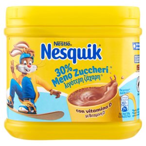 NESQUIK 30% Meno Zuccheri Preparato Solubile per Bevanda con Cacao Magro barattolo 350 g