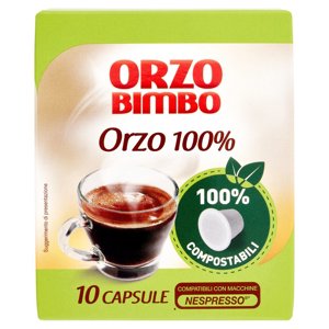 Orzo Bimbo Orzo 100% 10 Capsule Compatibili con Macchine Nespresso* 27 g