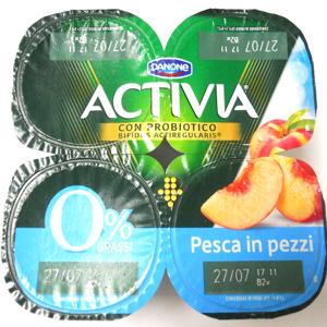 Activia 0% Grassi Pesca in pezzi 4 x 125 g