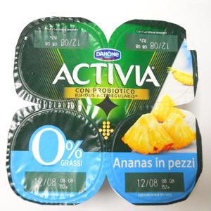 Activia 0% Grassi Ananas in pezzi 4 x 125 g