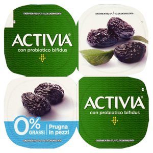 Activia 0% Grassi Prugna in pezzi 4 x 125 g