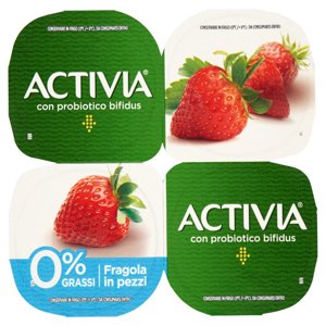 Activia 0% Grassi Fragola in pezzi 4 x 125 g