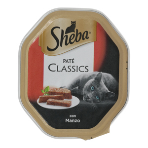 Sheba Paté Classics Cibo Umido Gatto in Vaschetta con Manzo 85 g