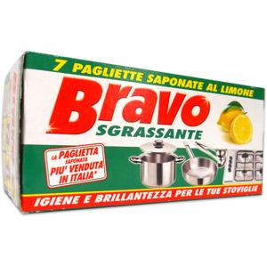 Bravo Sgrassante 7 Pagliette Saponate al Limone per stoviglie