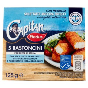 Capitan Findus 5 Bastoncini con Filetti di Merluzzo 125 g