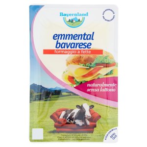 Bayernland emmental bavarese formaggio a fette naturalmente senza lattosio* 100 g