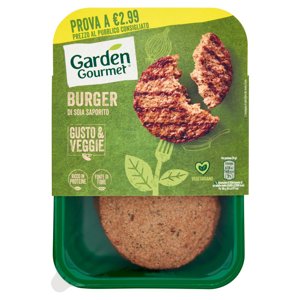 GARDEN GOURMET Burger di Soia Saporito Vegetariano (2 pezzi) 150 g