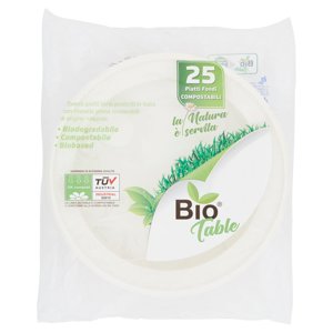 Bio Table Piatti Fondi Compostabili 25 pz