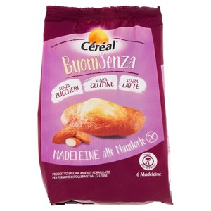 Céréal BuoniSenza Madeleine alle mandorle senza glutine dolci merendine 6 x 30 g