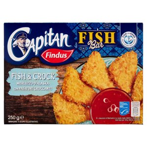 Capitan Findus Fish Bar Fish & Crock Merluzzo D'Alaska con Patatine Croccanti 250 g