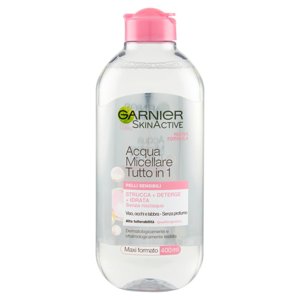 Garnier Acqua Micellare Tutto in 1 Struccante viso, occhi e labbra per pelli sensibili, 400 ml