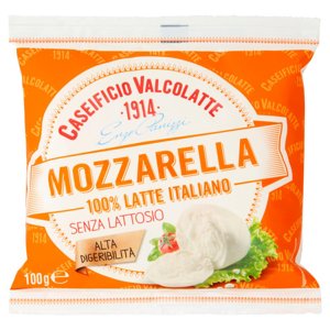 Caseificio Valcolatte Mozzarella 100% Latte Italiano Senza Lattosio 100 g