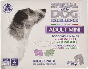 SPECIAL DOG EXCELLENCE  BUSTE MULTIPACK MINI ADULT AGNELLO E CONIGLIO GR100X12