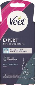 STRISCE DEPILATORIE VISO EXPERT PELLI SENSIBILI 12 PEZZI