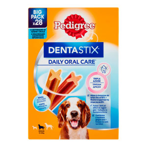 ALIMENTO PER IGENE DENTI DEL CANE PED DENTASTIX MPK MEDIUM X28 720GR