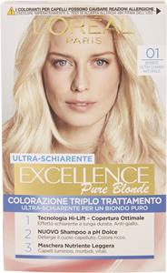 EXCELLENCE PURE BLONDE COLORAZIONE TRIPLO TRATTAMENTO 01 BIONDO ULTRA CHIARO NATURALE