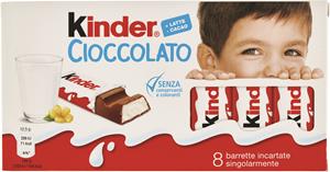 KINDER CIOCCOLATO BARRETTE 8 PEZZI