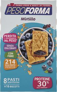 BISCOTTI MIRTILLO, 8 BARRETTE PASTI SOSTITUTIVI  16 X 33 G