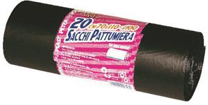 SACCHI IMMONIDIZIE NERI CON LACCETTO 70X110CM 100LT INDIFFERENZIATA