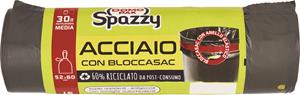 DOMOPAK SPAZZY ACCIAIO CON BLOCCASAC CON MANIGLIE GRIGIO 52X60CM 30LT 15PZ