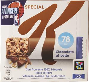 SPECIAL K BARRETTE CIOCCOLATO BELGA AL LATTE 6X20G.