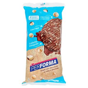 GALLETTE SNACK DI RISO INTEGRALE, CON CIOCCOLATO AL LATTE E NOCCIOLE  8 X 17,75 G