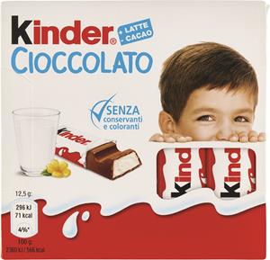 KINDER CIOCCOLATO BARRETTE 4 PEZZI