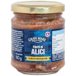 Filetti alici in olio di girasole 200 gr