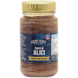 Filetti di alici in olio di girasole 140 gr