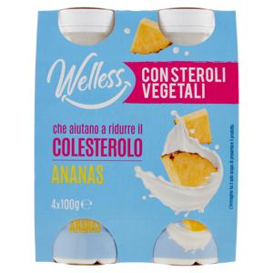 Welless con Steroli Vegetali Ananas 4 x 100 g