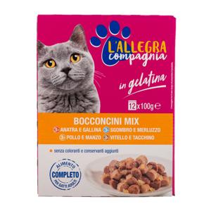 Buste gatto in gelatina assortite 12 x 100 gr