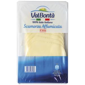 Formaggi a fette provola, scamorza 140 gr-affumicata