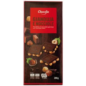 Cioccolato noir alle nocciole, gianduia, mandorle 200 gr-gianduia nocciole