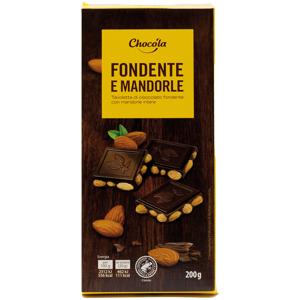 Cioccolato noir alle nocciole, gianduia, mandorle 200 gr-fondente mandorle