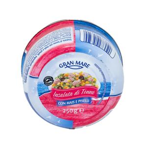 Insalata di tonno e mais fagioli, piselli 250 gr-con mais e piselli