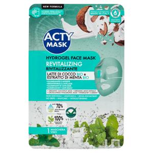 Acty Mask Hydrogel Face Mask Rivitalizzante Latte di Cocco Bio e Estratto di Menta Bio 1 pz