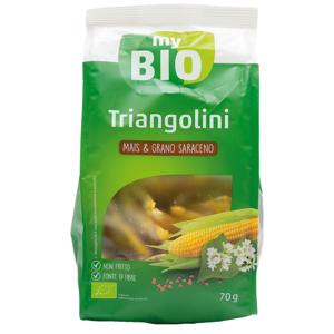 Triangolini mais e legumi, mais e grano saraceno 70 gr-mais e grano saraceno