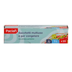 Sacchetti multiuso con clip 20x1l