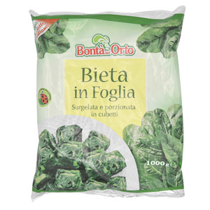 Bieta in foglia porzionata in cubetti