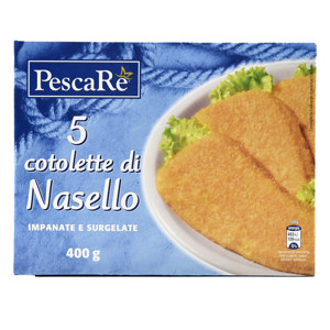 Cotolette di Nasello impanate e surgelate